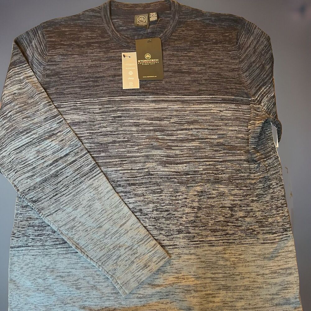 Jeep Label Performance Men's Shirt Pullover Long Sleeve Crew Cotton Ombre 2XL